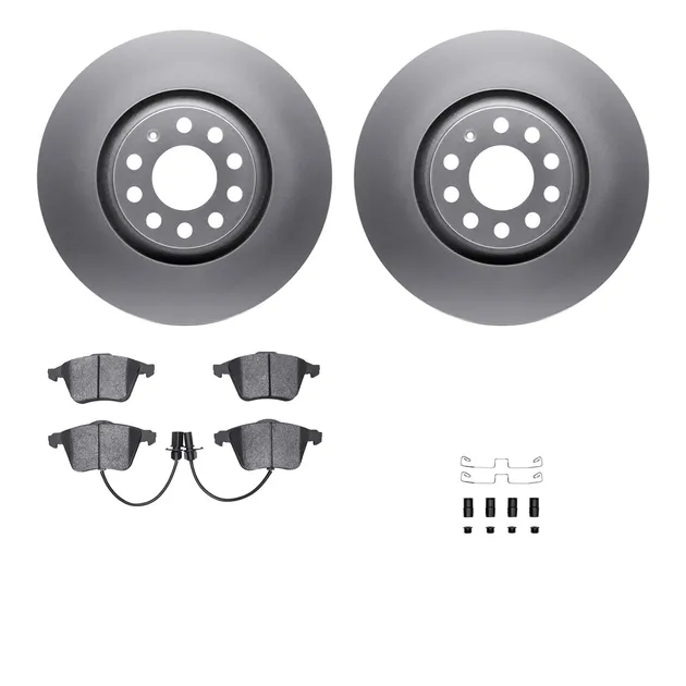 R1 Concepts WDTH1-73017 Brake Rotors - Carbon Coated W/ Euro Ceramic Pads & Hdw